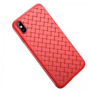 ROCK Ultra thin weaving iPhone X tok piros színben