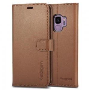 Spigen S fliptok Samsung S9 G960 barna színben