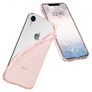 Spigen Liquid Crystal tok iPhone XR átlátszó pink színben