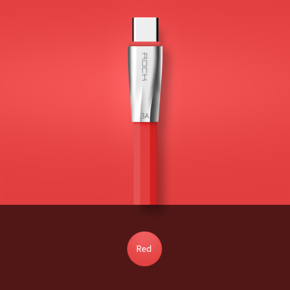 ROCK Salmon USB A to type-C töltő és szinkron kábel 100 Cm Piros