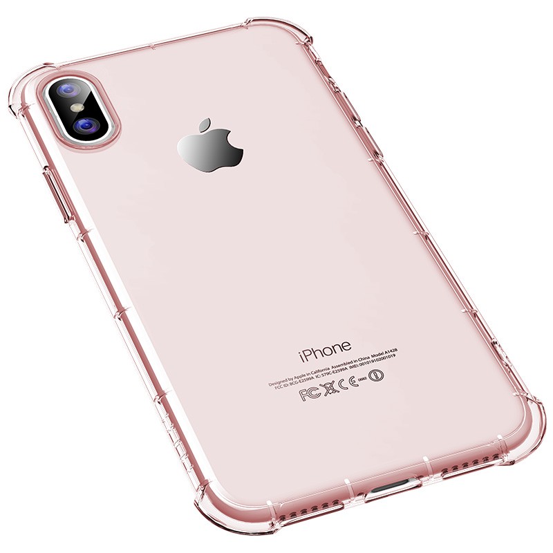 ROCK Fence Pro Series iPhone X tok áttetsző rózsaszín kialakításban
