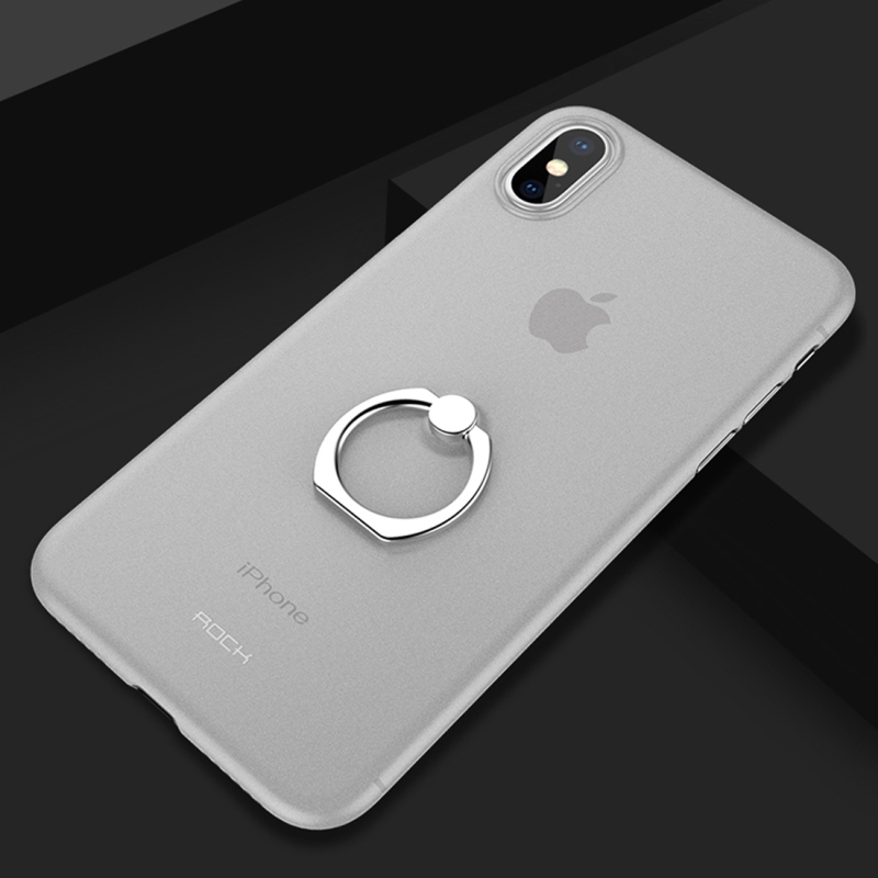 ROCK Ring Holder PP Protection Case iPhone X áttetsző tok  kihajtható támasszal