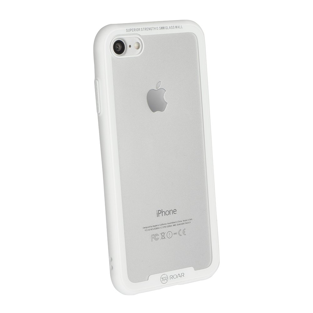 Roar üveg hátlapú Airframe tok - Apple iPhone 7 / 8 készülékhez fehér színben
