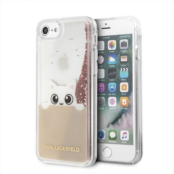 Karl Lagerfeld Liquid Glitter iPhone 7/8  rose gold tok 