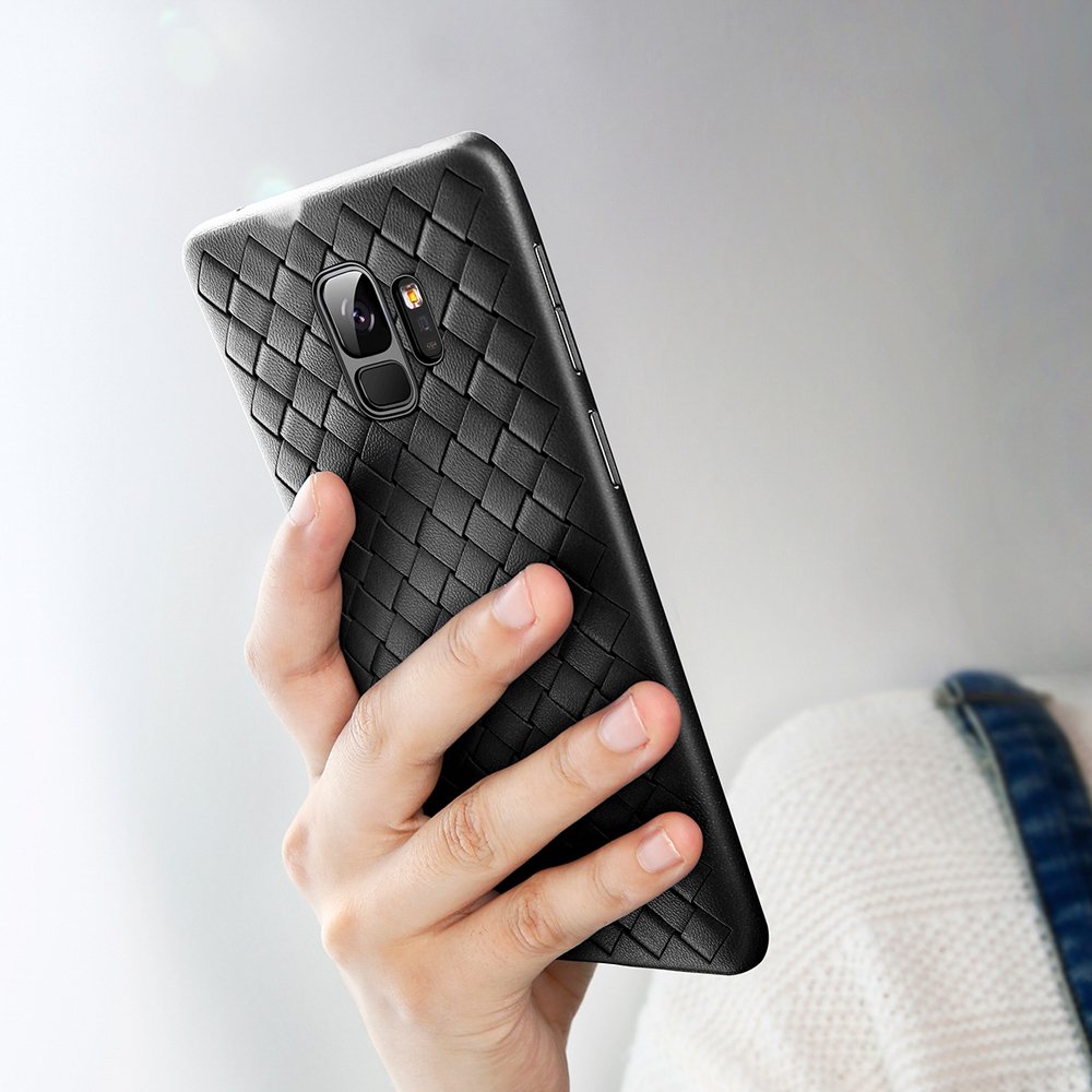 Baseus BV fonott textúrájú TPU tok Samsung S9 G960 fekete színben
