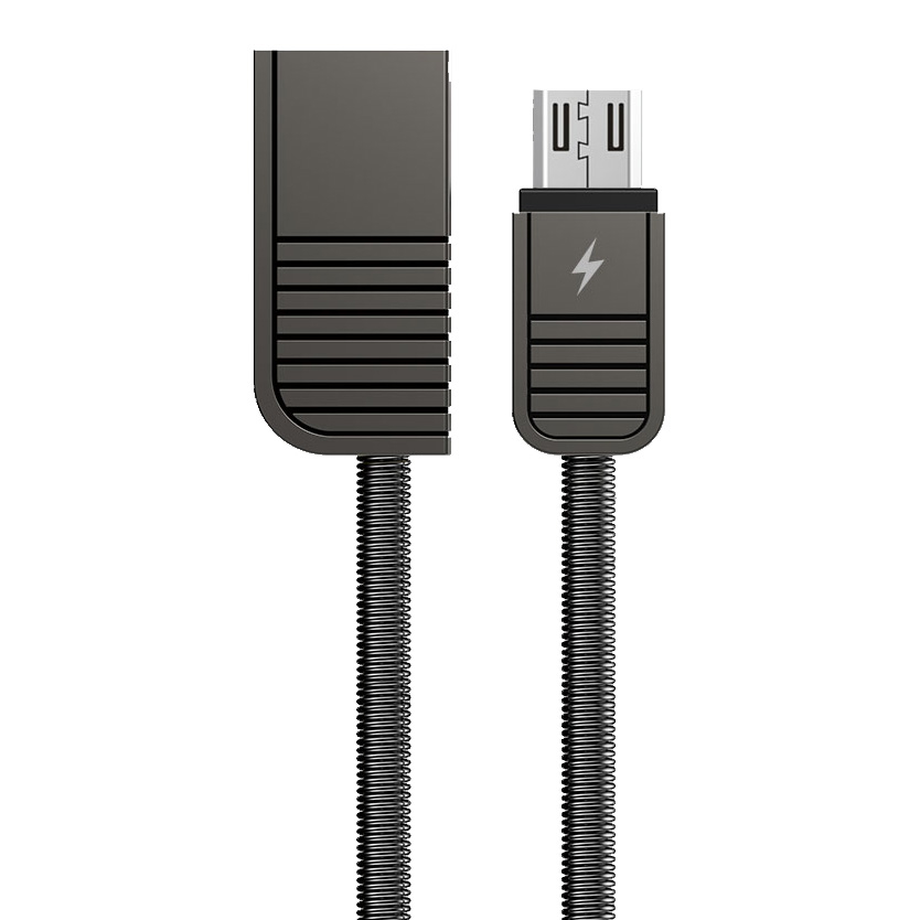 Remax Linyo RC-088m Micro USB kábel rozsdamentes acél burkolattal 2.1A 1M fekete