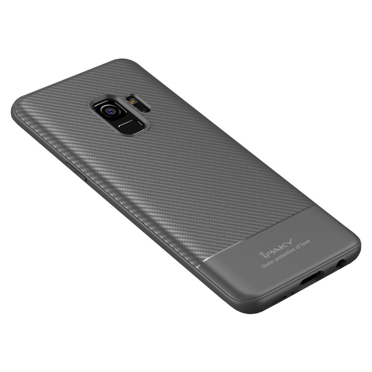 IPAKY szénszál mintájú TPU tok Samsung S9 G960 szürke színben