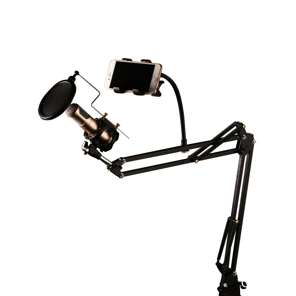 Remax CK-100 állítható karos mikrofonállvány pop filterrel