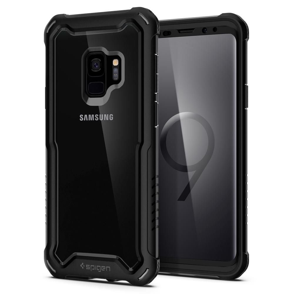 Spigen Hybrid 360 fokozott védelmet nyújtó tok + kijelzővédő üvegfólia Samsung S9 G960 fekete színben