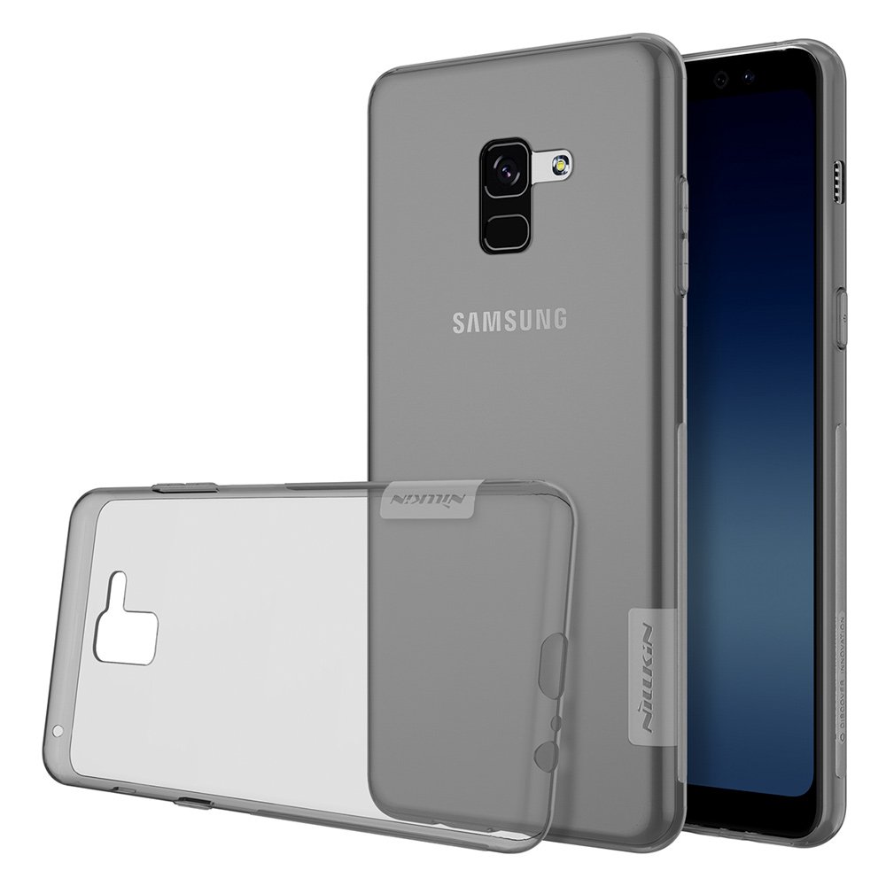 Nillkin Nature ultravékony áttetsző TPU tok Samsung A8 2018 szürke színben