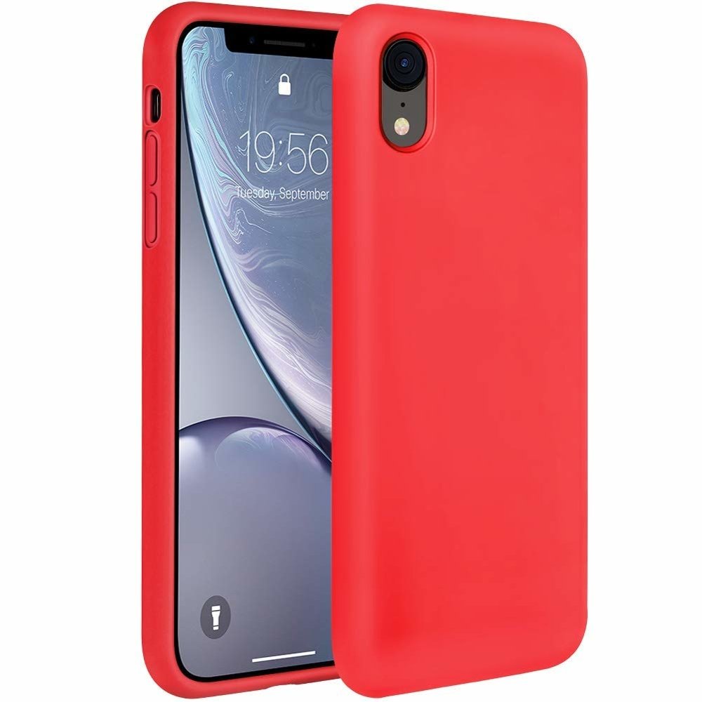 Szilikon tok iPhone XR piros színben