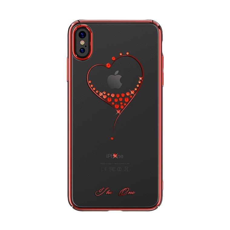 Kingxbar Wish tok Swarovski kristály díszítéssel iPhone XS/X piros színben