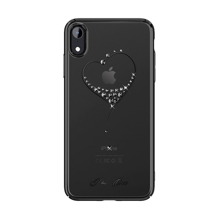 Kingxbar Wish tok Swarovski kristály díszítéssel iPhone XR fekete színben