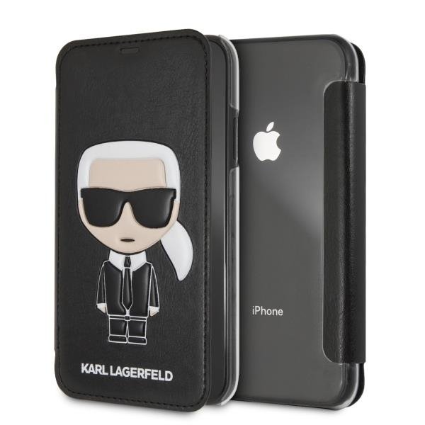 Karl Lagerfeld Iconic iPhone XR fliptok fekete (KLFLBKI61IKPUBK)