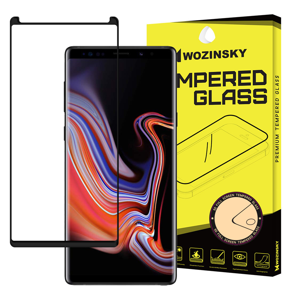 Wozinsky 5D üvegfólia 9H Samsung Note 9 N960 fekete kerettel