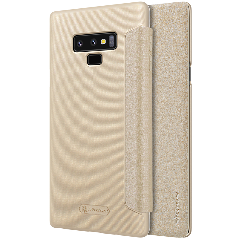 Nillkin Sparkle bőr fliptok Samsung Note 9 N960 arany színben