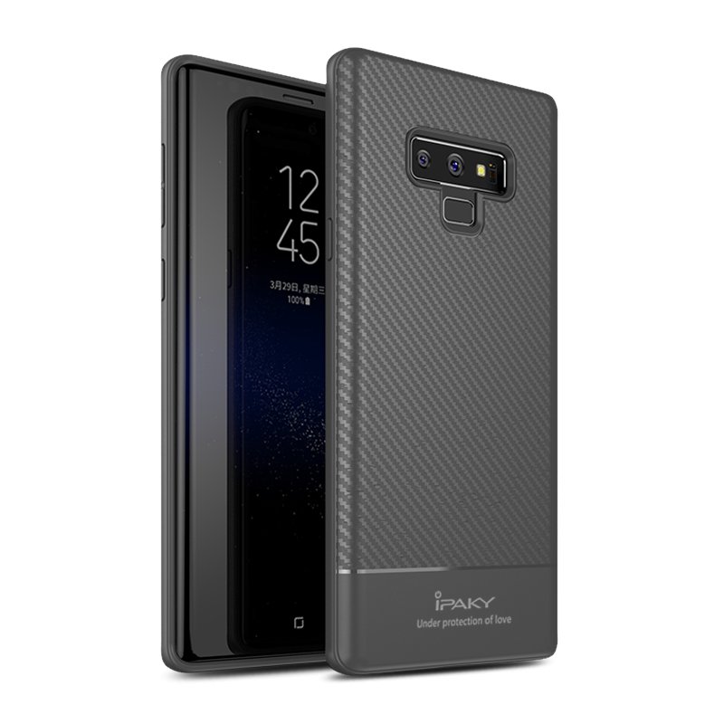 Samsung Note 9 N960 szürke színben iPaky Szénszál mintájú TPU tok 