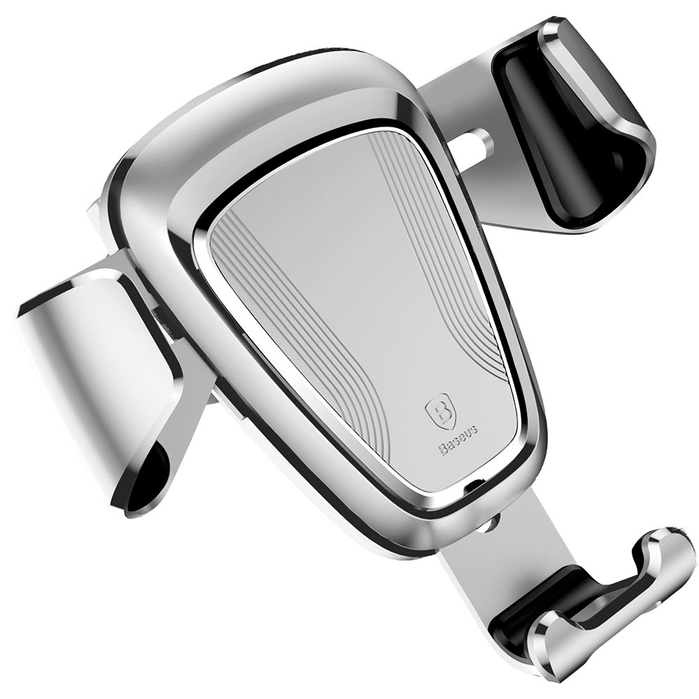 Baseus Gravity univerzális szellőzőre erősíthető autós telefontartó ezüst színben