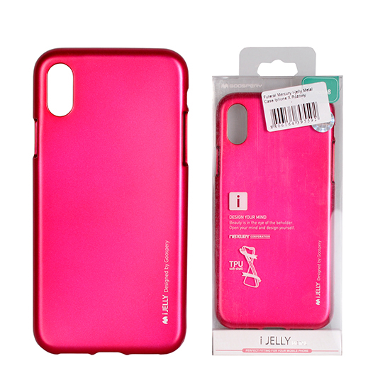 Mercury i-Jelly metál színű TPU tok iPhone XS MAX rózsaszín