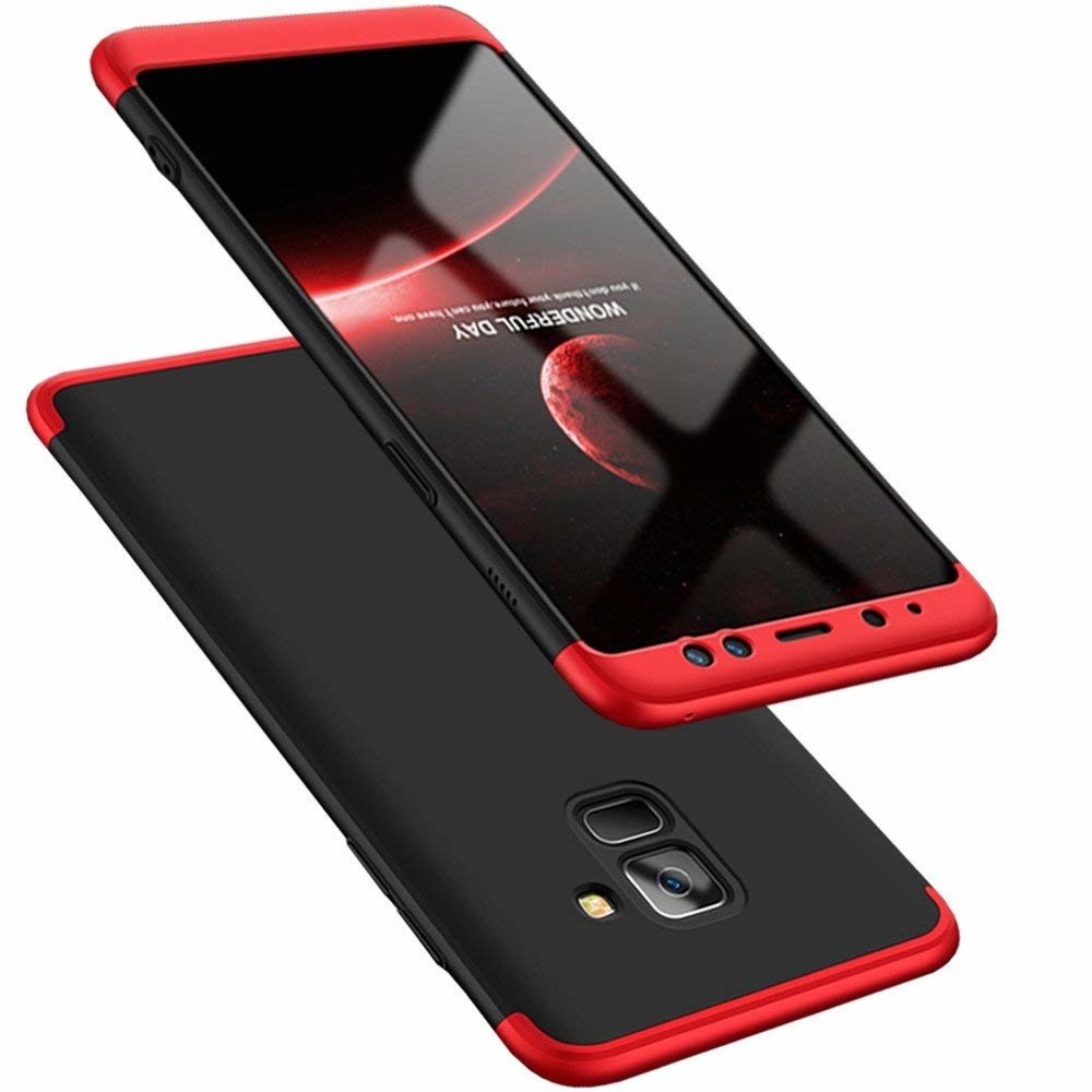 360 Több részes tok Samsung A8 2018 piros/fekete
