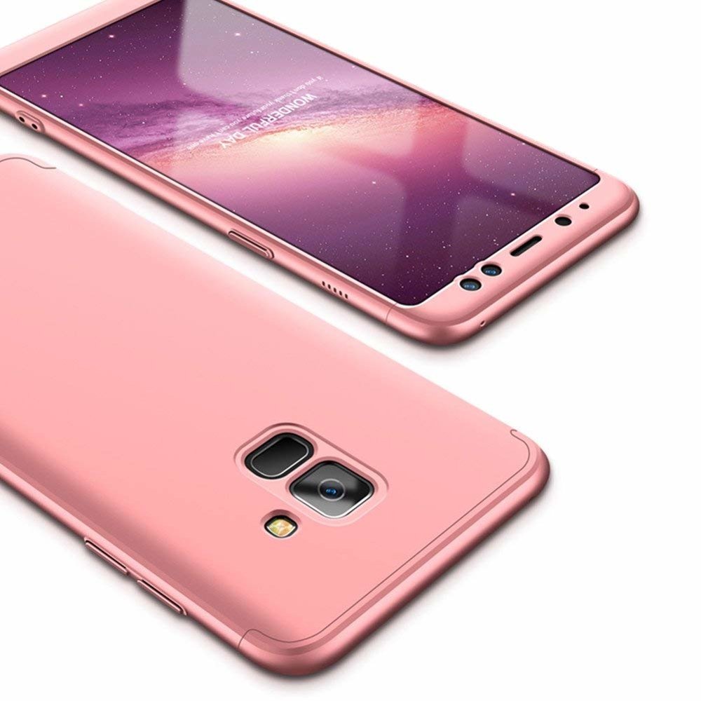 360 Több részes tok Samsung A8 2018 pink