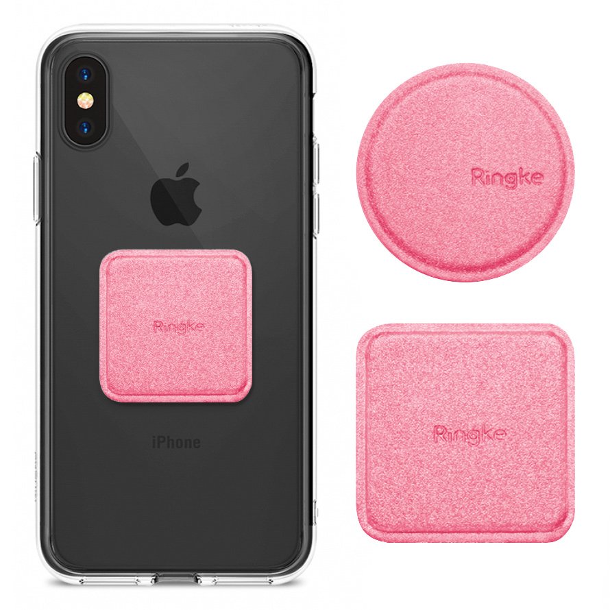 Ringke hátlapi mágnes lemez PU bőr borítással mágneses autós telefontartókhoz rózsaszín