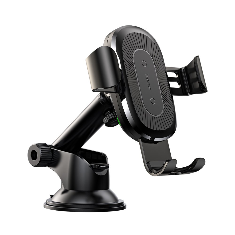 Baseus Gravity vezeték nélküli autós Qi gyorstöltő és telefontartó flexibilis karral fekete