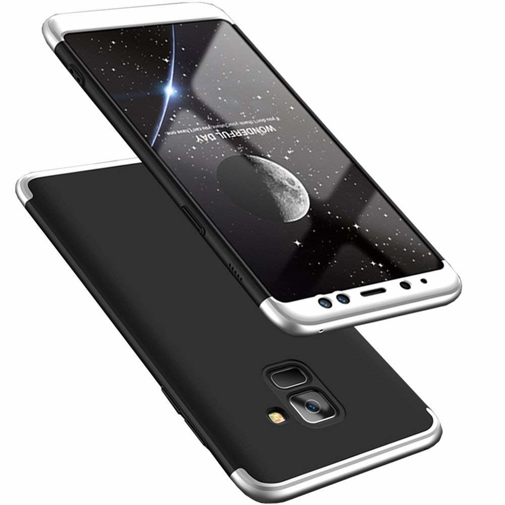 360 Több részes tok Samsung A8 2018 fekete/ezüst