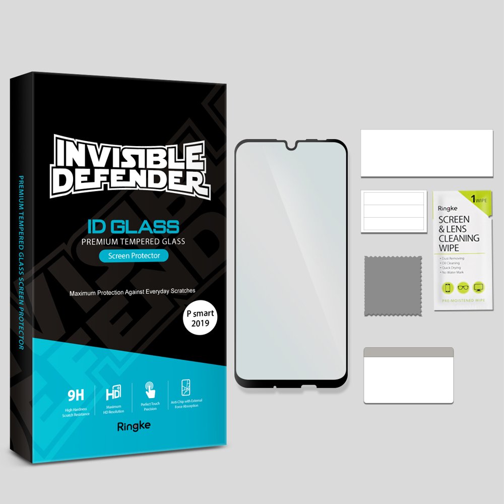 Huawei P Smart 2019 Ringke Invisible Defender ID 0.33 mm 9H kijelzővédő üvegfólia fekete