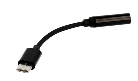 USB -Type C - 3.5 mm Jack adapter fekete