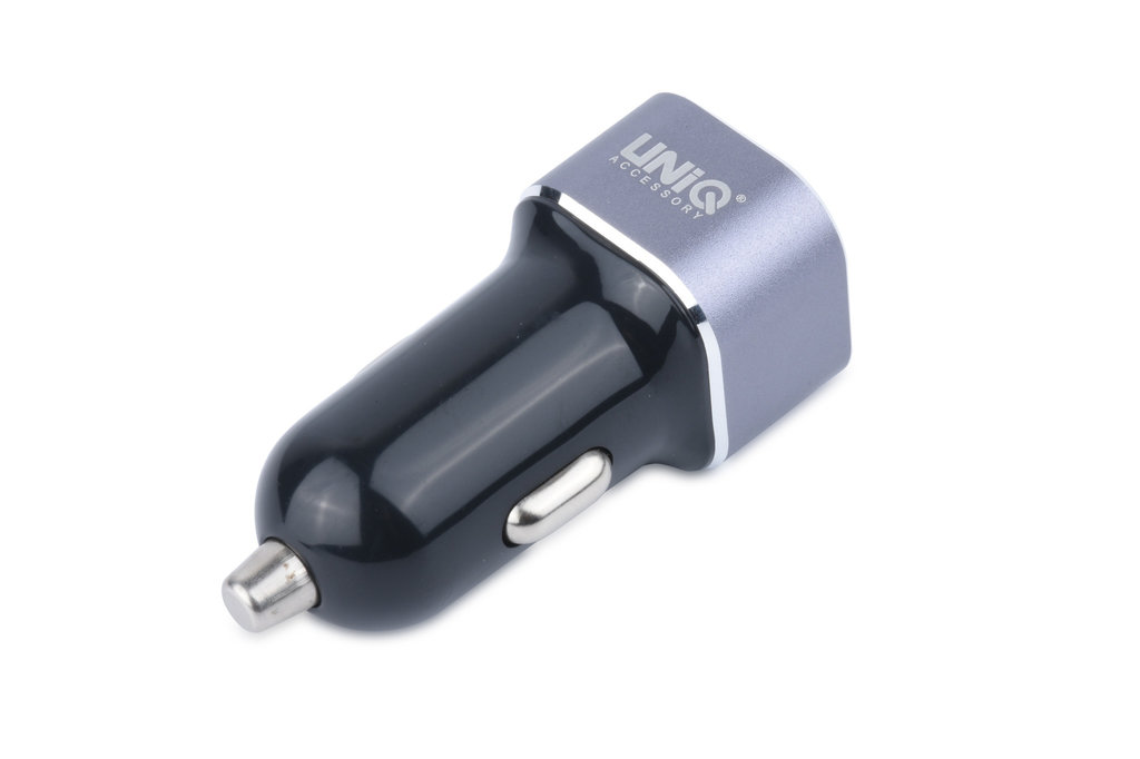 UNIQ Autós szivargyújtós töltő micro-USB kábellel fekete színben