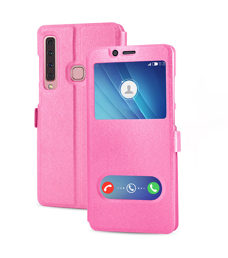  SMD Samsung Galaxy A50 flip tok mágneses zárással, kijelző kivágással pink színben 