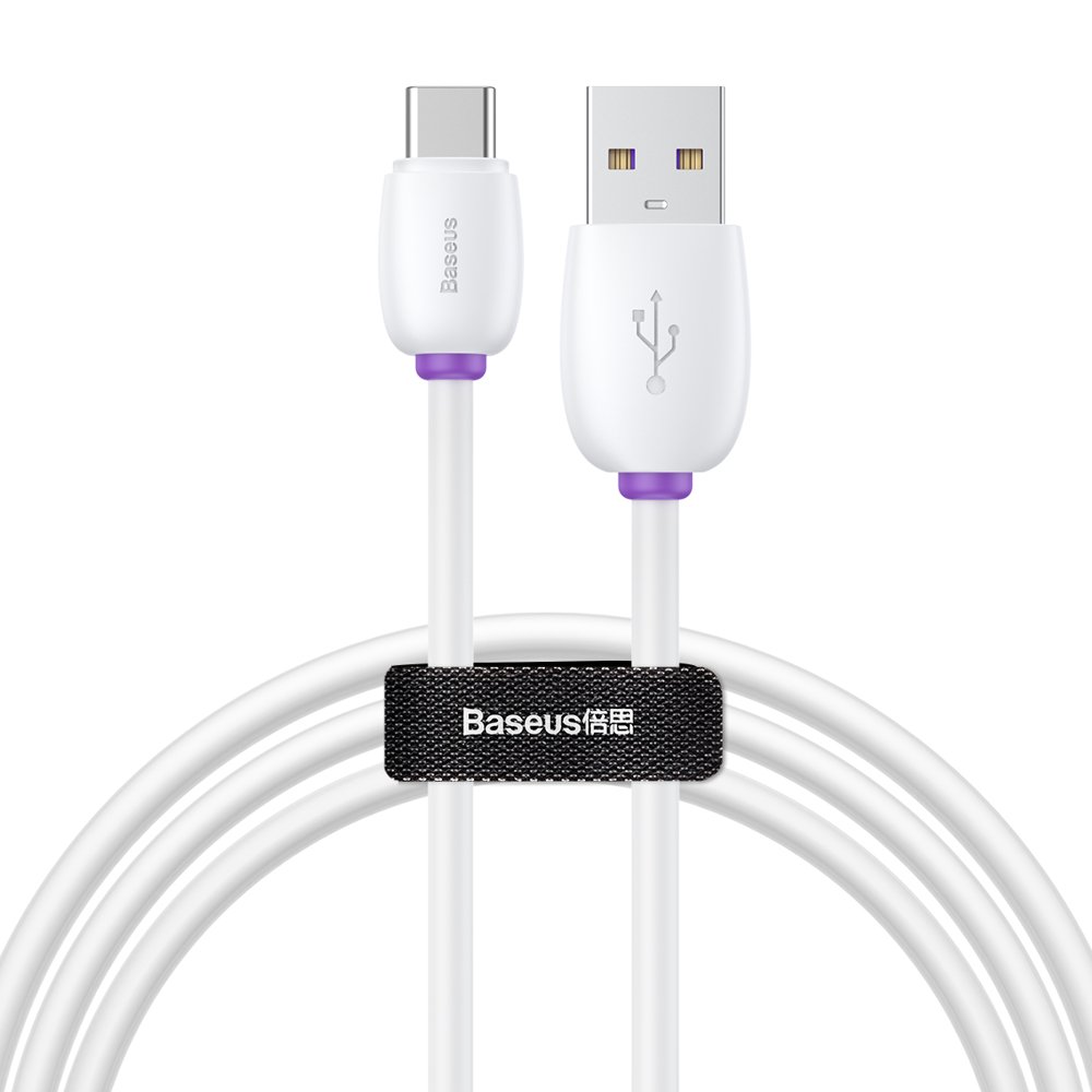 Baseus Purple Ring gyorstöltő USB Type-C kábel 40W 1m fehér
