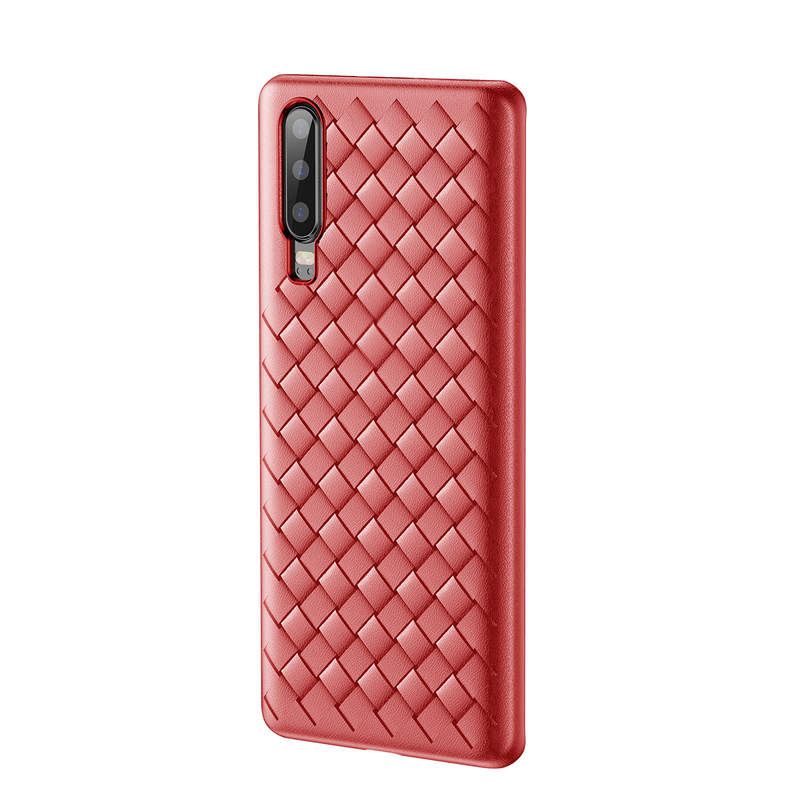 Baseus fonott textúrájú TPU tok Huawei P30 tok piros színben