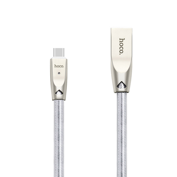 Hoco Jelly Knitted USB - Type-C kábel ezüst
