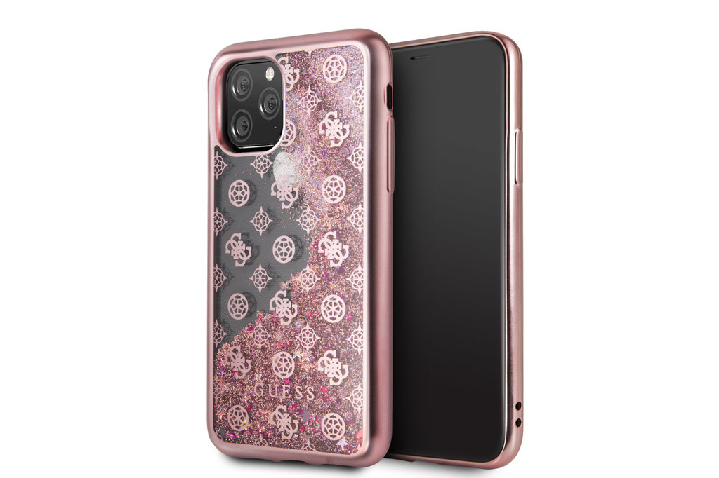 Guess folyékony flitteres mintájú tok iPhone 11 Pro MAX rózsaszín