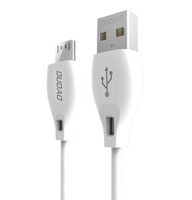 Dudao USB/  Micro USB adat és töltőkábel 2.1A 1m fehér (másolat)