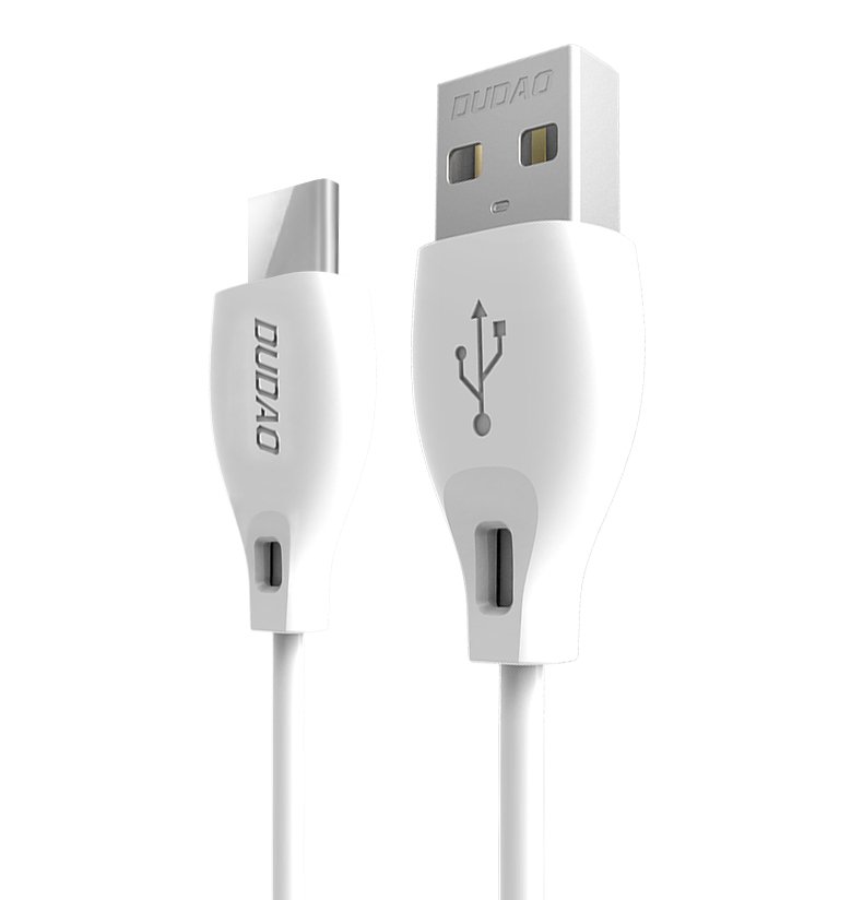Dudao USB/ Type-C USB adat és töltőkábel 2.1A 1m fehér