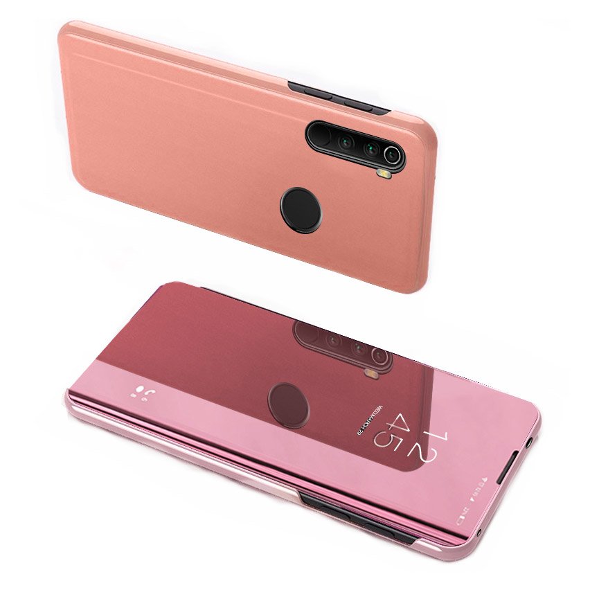 Clear View mágneses fliptok Xiaomi Redmi Note 8T pink