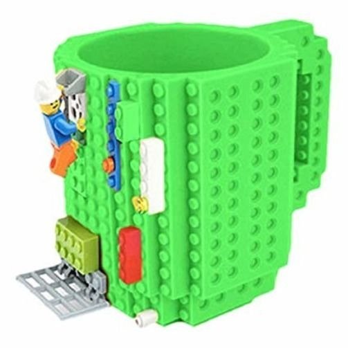 LEGO mintájú 350 ml bögre építőelemmel zöld színben