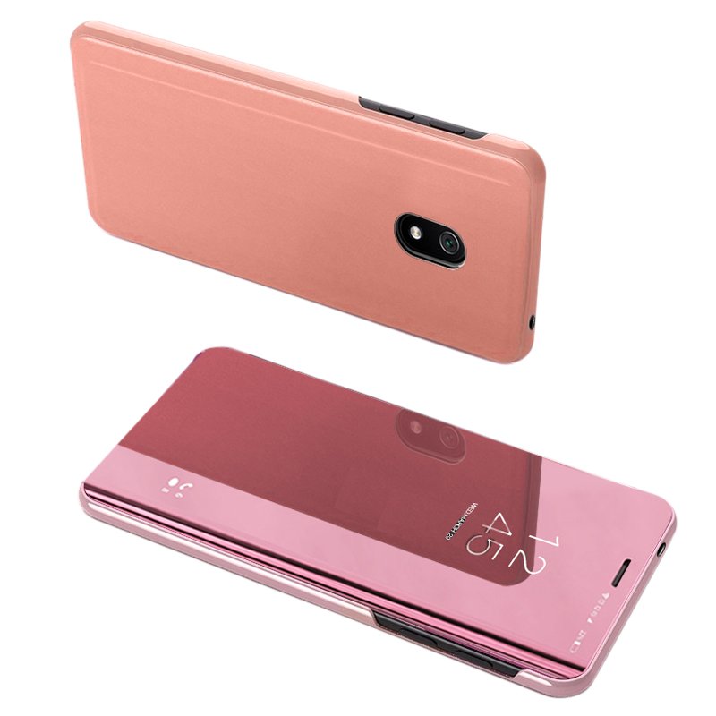 Clear View mágneses fliptok Xiaomi Redmi 8A pink
