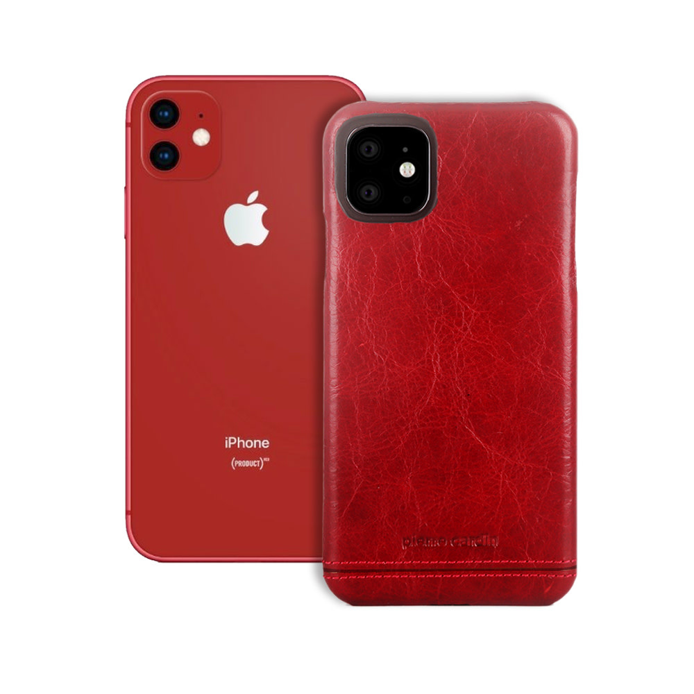 Pierre Cardin bőr tok Apple iPhone 11 piros