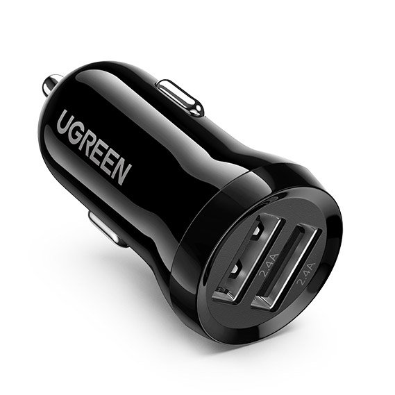 Ugreen 2x USB 24W 4,8A autós töltő fekete (50875)