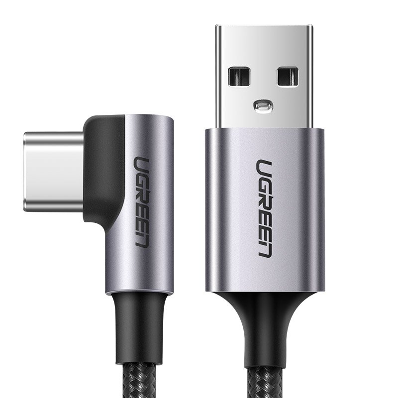 Ugreen USB/USB Type-C kábel döntött fejjel 3A 2m szürke