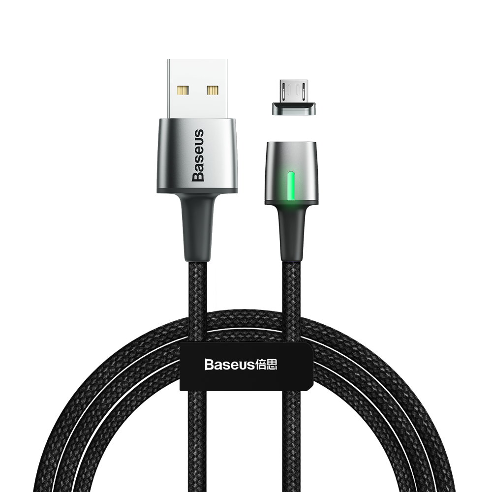 Baseus Zinc mágneses kábel USB/Micro USB 2.4A 1m fekete (CAMXC-A01)