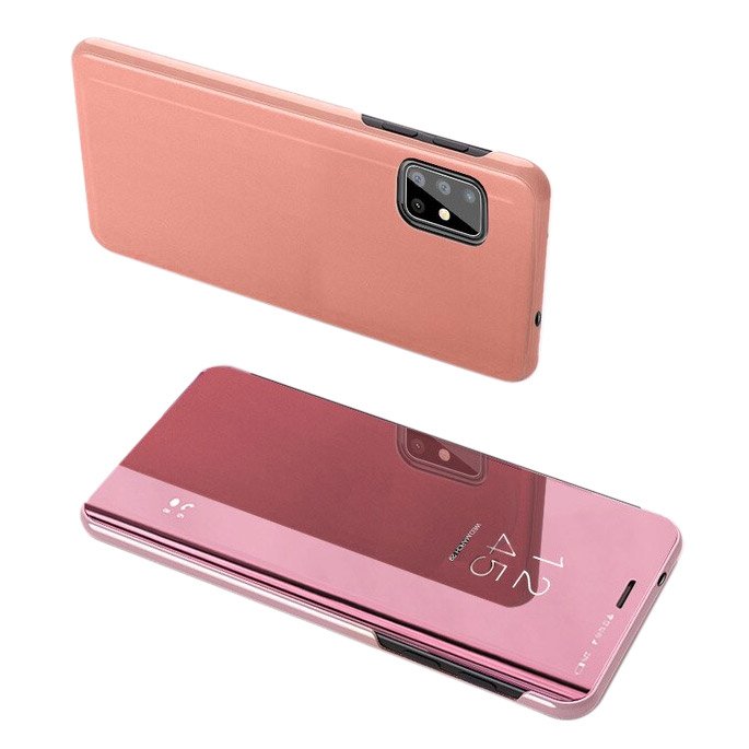 Clear View fliptok Samsung S20 Plus rózsaszín