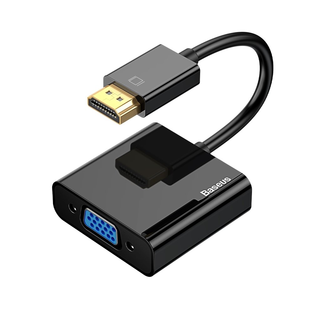 Baseus 4K HDMI/VGA - Micro USB - AUX audio 3.5mm mini jack átalakító adapter fekete (CAHUB-AH01)