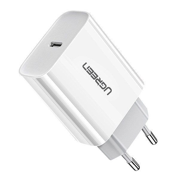 Ugreen fali töltő adapter USB-C 3.0 gyors töltés 4.0 18W 3A fehér (60450)