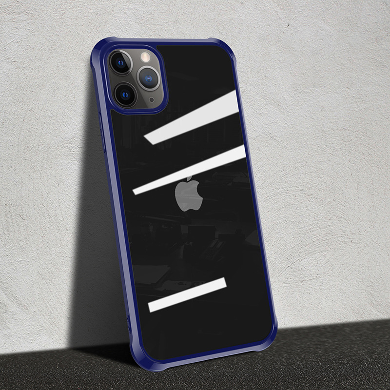 Szilikon áttetsző tok iPhone 11 Pro kék ütésálló kerettel
