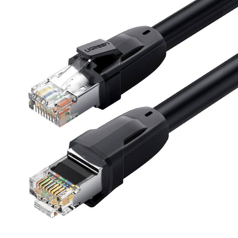 Ugreen Ethernet patchcord kábel RJ45 Cat 8 T568B 1m fekete (70327)